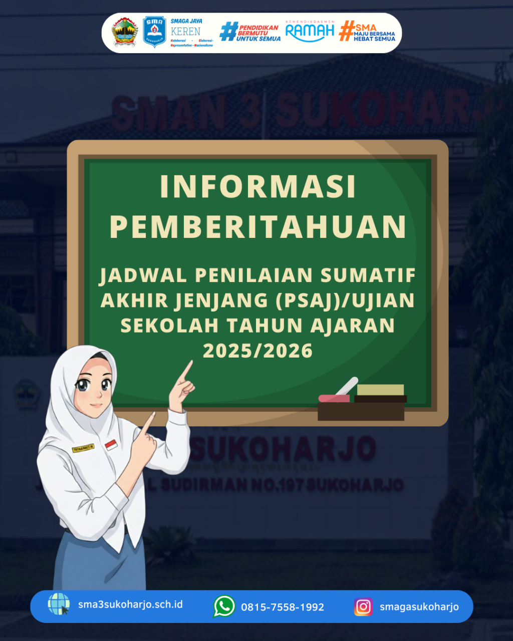 JADWAL PENILAIAN SUMATIF AKHIR JENJANG PSAJ UJIAN SEKOLAH TAHUN JADWAL PENILAIAN SUMATIF AKHIR JENJANG PSAJ UJIAN SEKOLAH TAHUN